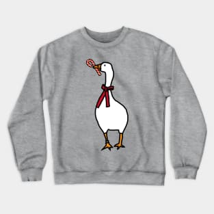 Christmas Gamer Goose with Candy Cane Crewneck Sweatshirt